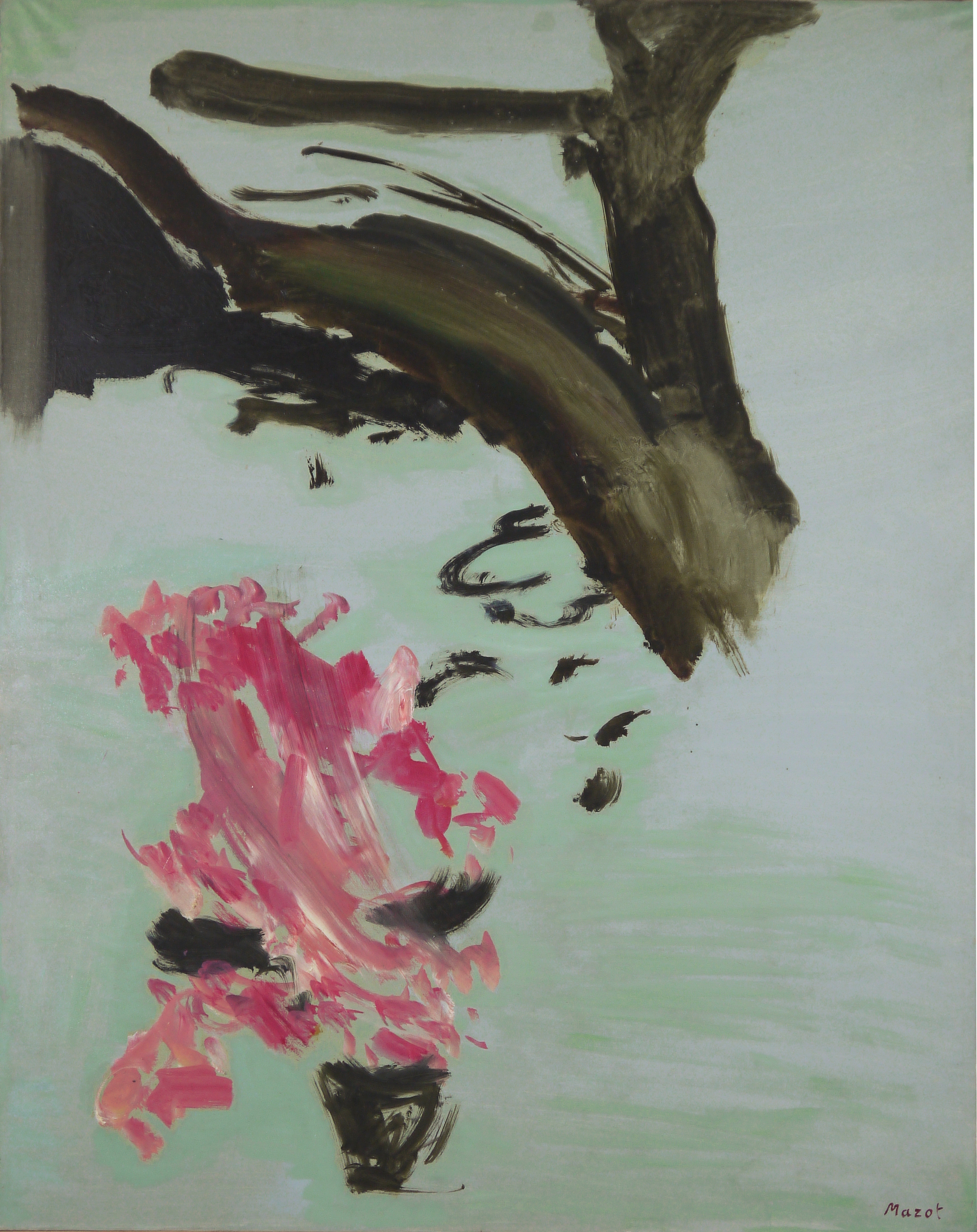 Fiori nell\'acqua - olio su tela