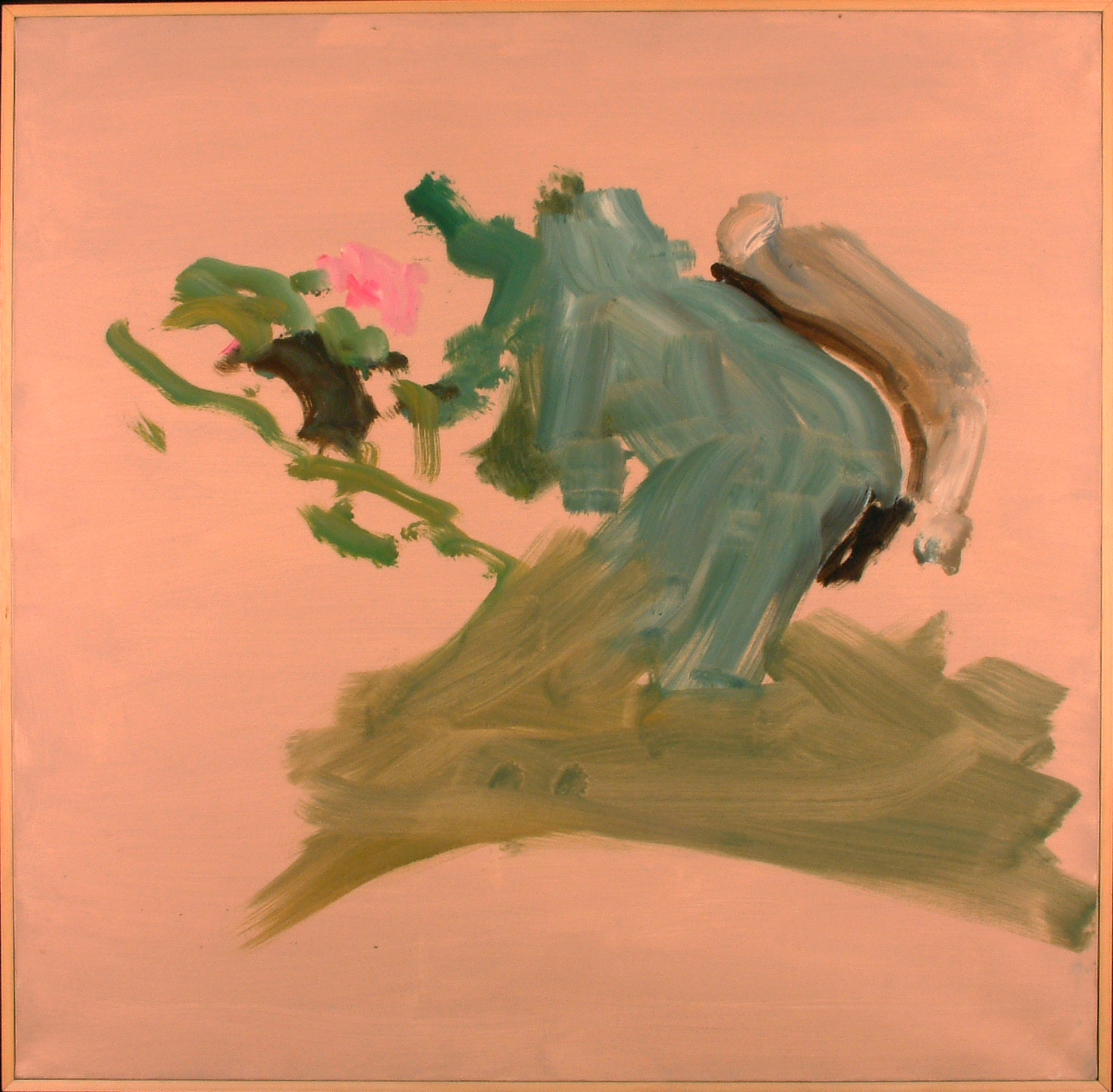 Fiori e ruscello - olio su tela